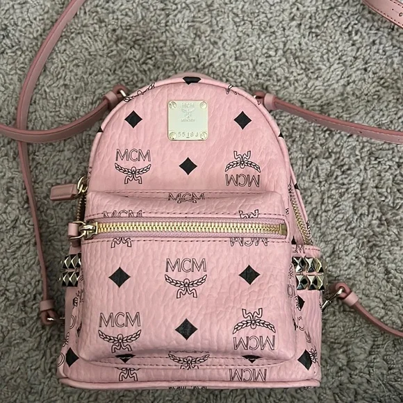 MCM Side Stud X-Mini Stark Backpack Soft Pink MCM Visetos Side Stud X-Mini Stark Bebe Boo Backpack Soft  main image 3